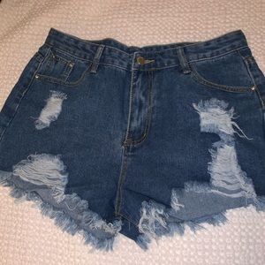 ripped denim shorts!